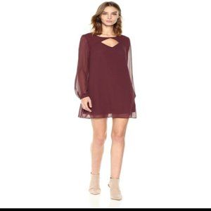 BCBGeneration Women's Shift Dress With Cut Outs Burgundy